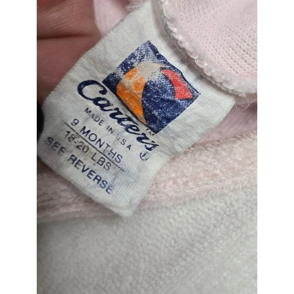 Vintage 90s Carter's Pastel Pink Terrycloth Beach Romper 9 Months